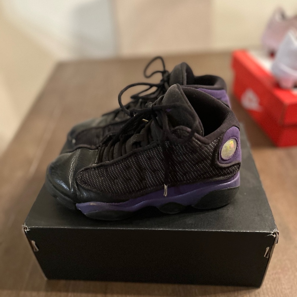 Nike Kids Jordan’s in Black and Purple